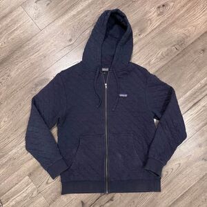 Patagonia Organic Cotton Quilted Zip Up Hoodie Jacket size Medium Gorpcore Hike